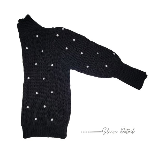 BLACK AND WHITE TURTLENECK SWEATER FOR WOMEN - Picture 10 of 11
